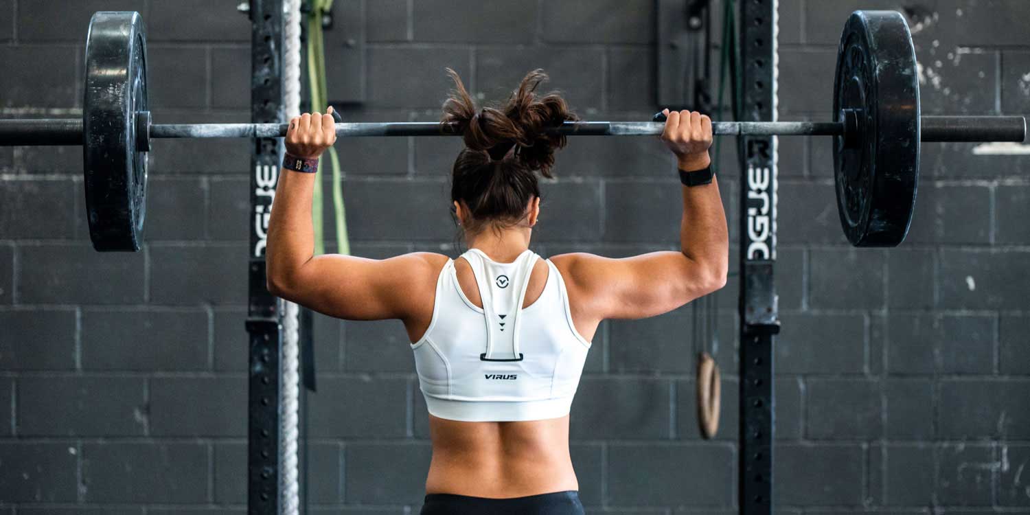 A woman lifting weights