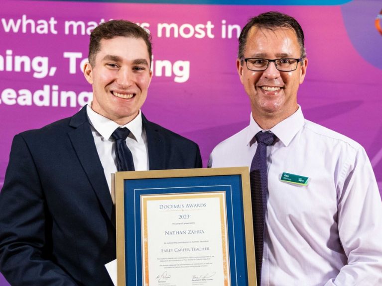 Fostering school spirit – Nathan Zahra wins Docemus Award