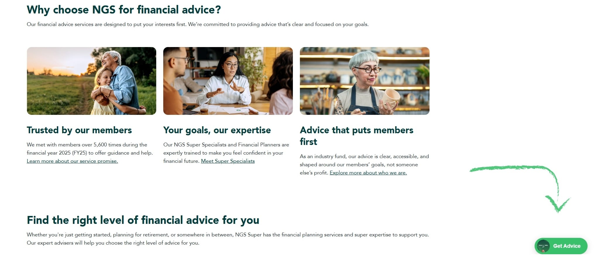 NGS advice page preview