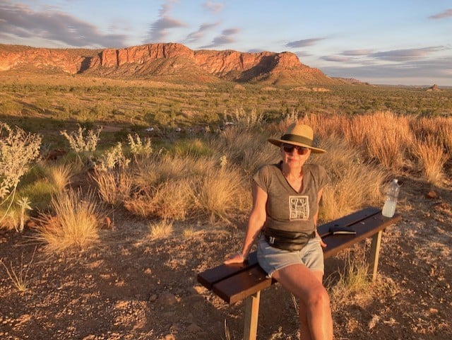 Marieanne in the outback Marieanne enjoying her retirement in the outback